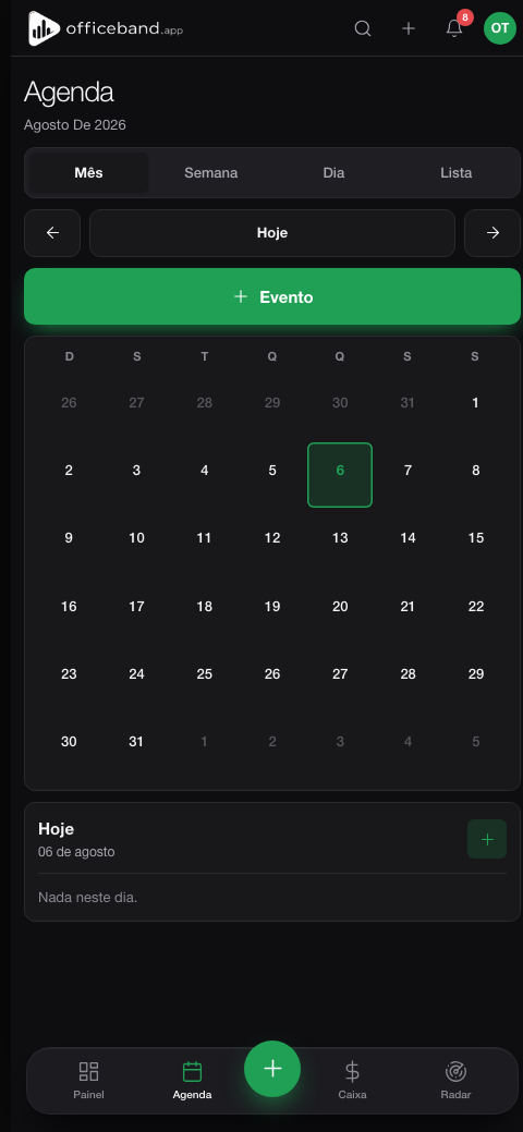 Agenda do OfficeBand